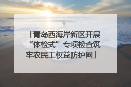 青岛西海岸新区开展“体检式”专项检查筑牢农民工权益防护网