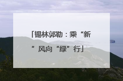 锡林郭勒：乘“新”风向“绿”行