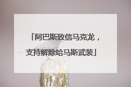 阿巴斯致信马克龙，支持解除哈马斯武装