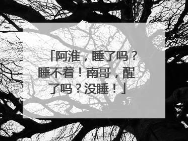 阿淮，睡了吗？睡不着！南哥，醒了吗？没睡！