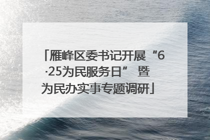雁峰区委书记开展“6·25为民服务日” 暨为民办实事专题调研