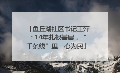 鱼丘湖社区书记王萍：14年扎根基层，“千条线”里一心为民