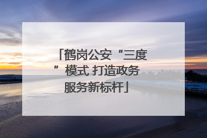 鹤岗公安“三度”模式 打造政务服务新标杆
