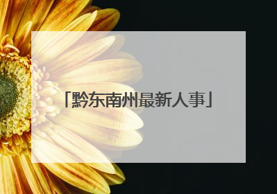 黔东南州最新人事