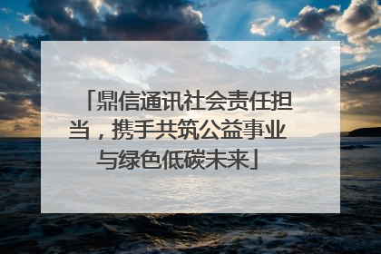 鼎信通讯社会责任担当，携手共筑公益事业与绿色低碳未来