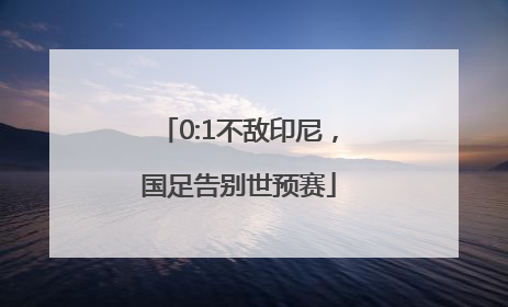 0:1不敌印尼，国足告别世预赛