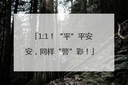 1:1！“平”平安安，同样“警”彩！