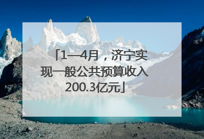 1—4月，济宁实现一般公共预算收入200.3亿元