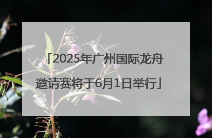 2025年广州国际龙舟邀请赛将于6月1日举行
