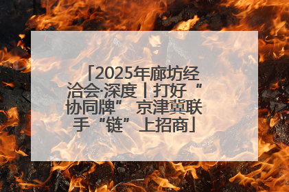 2025年廊坊经洽会·深度丨打好“协同牌” 京津冀联手“链”上招商