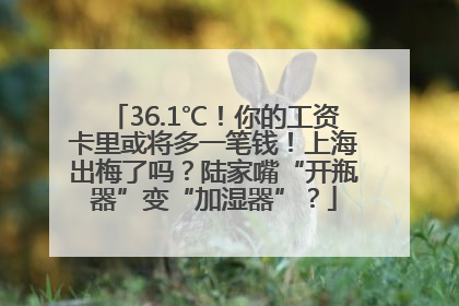 36.1℃！你的工资卡里或将多一笔钱！上海出梅了吗？陆家嘴“开瓶器”变“加湿器”？
