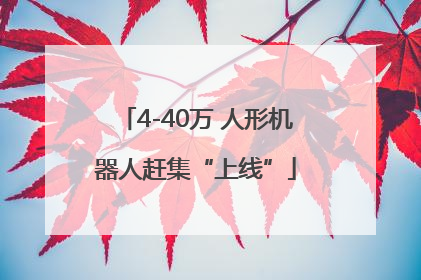 4-40万 人形机器人赶集“上线”