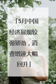 5月中国经济展现较强韧劲，消费增速大幅回升
