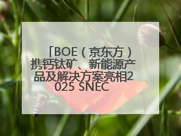 BOE（京东方）携钙钛矿、新能源产品及解决方案亮相2025 SNEC 科技创新赋能行业绿色发展